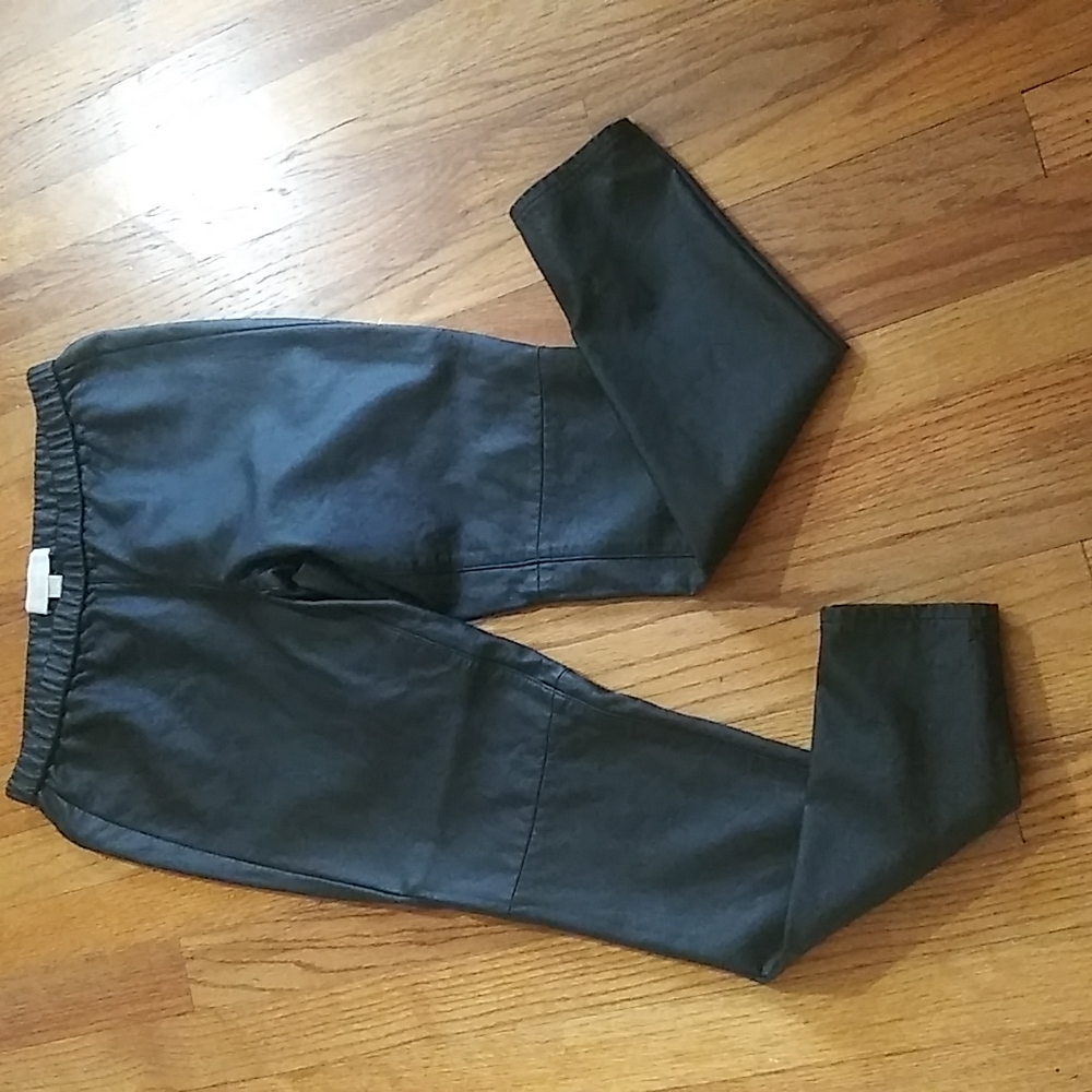 Michael Kors faux leather black leggings.